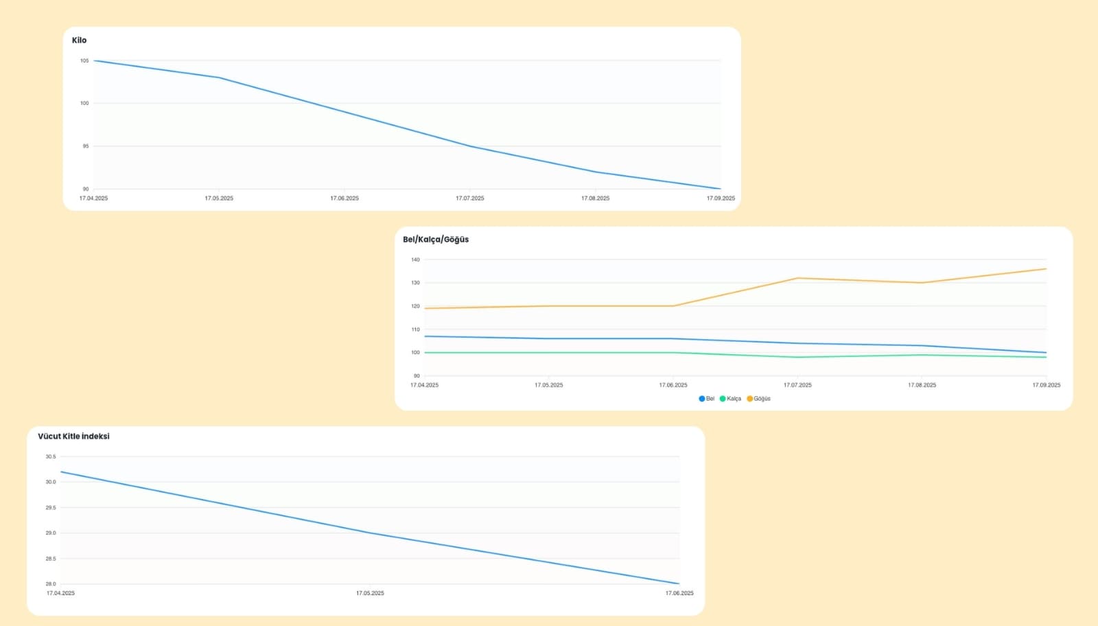 Ölçümleri görüntüleyin.